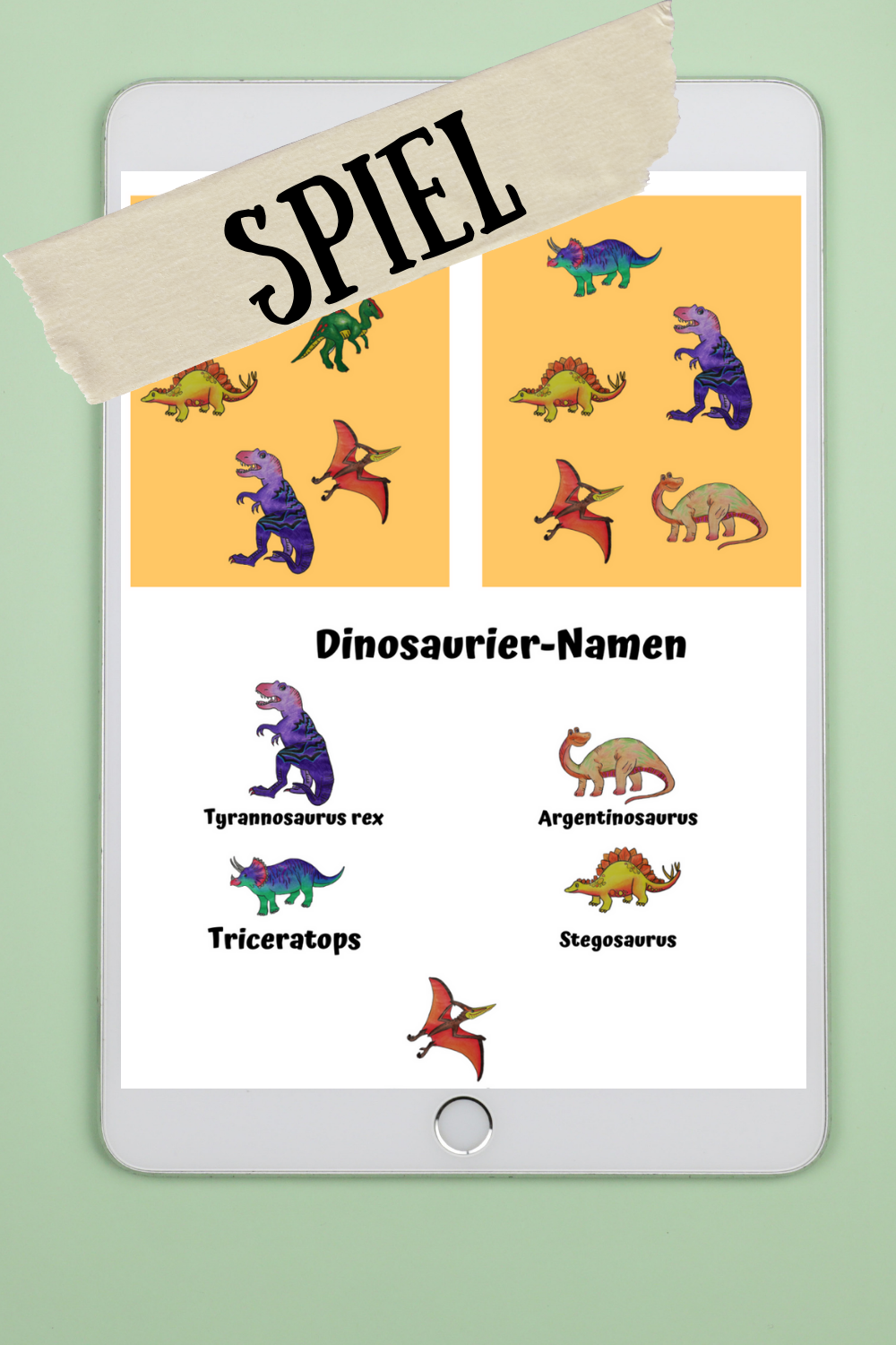Spiel zum Thema Dinosaurier für Kindergarten und Kita