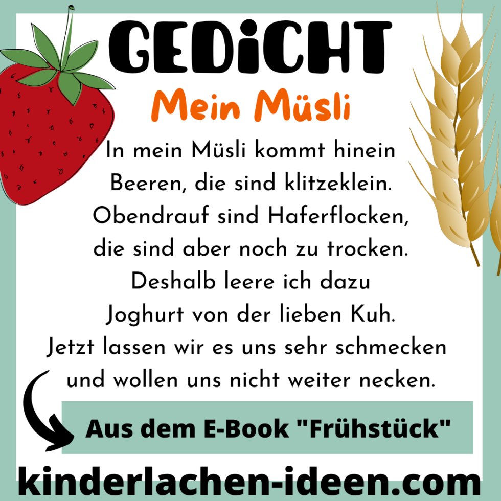Projekt Frühstück: Gedicht für Kindergarten und Kita - kinderlachen-ideen