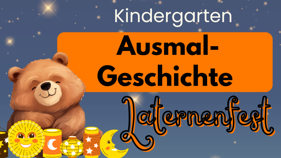 Kindergarten: Ausmalgeschichte Laternenfest - kinderlachen-ideen