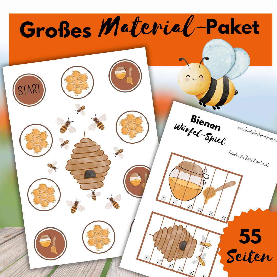 Text: Großes Material Paket, 55 Seiten; Bild: 2 Spiele und eine Biene