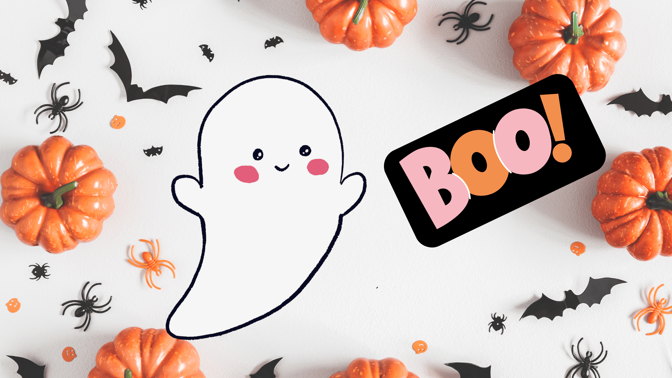 Ausmalgeschichte Halloween Kindergarten Gespenst. Boo. Ausmalgeschichte Halloween Kindergarten