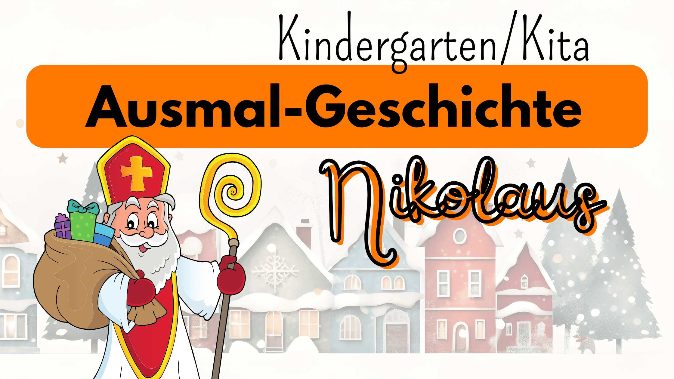 Lernwerkstatt Ausmalgeschichte Nikolaus Kindergarten 