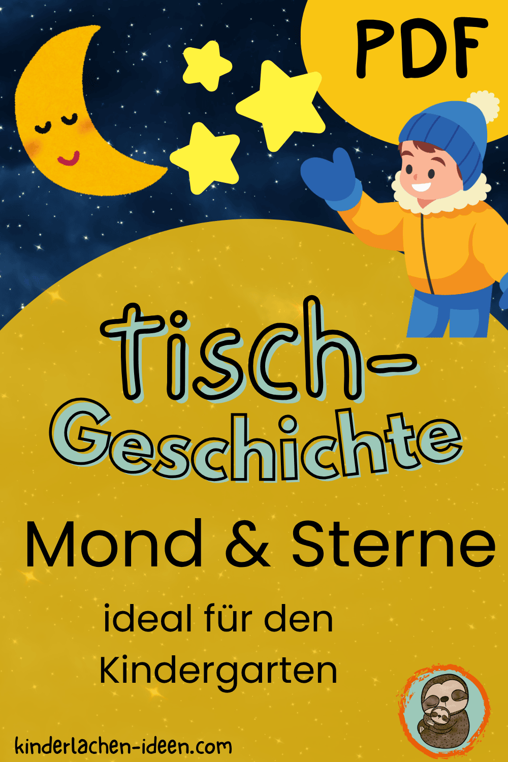 Tisch-Geschichte Mond und Sterne ideal für den Kindergarten
