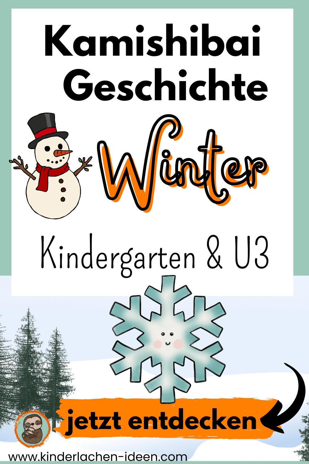 Kamishibai-Geschichte Winter für den Kindergarten 