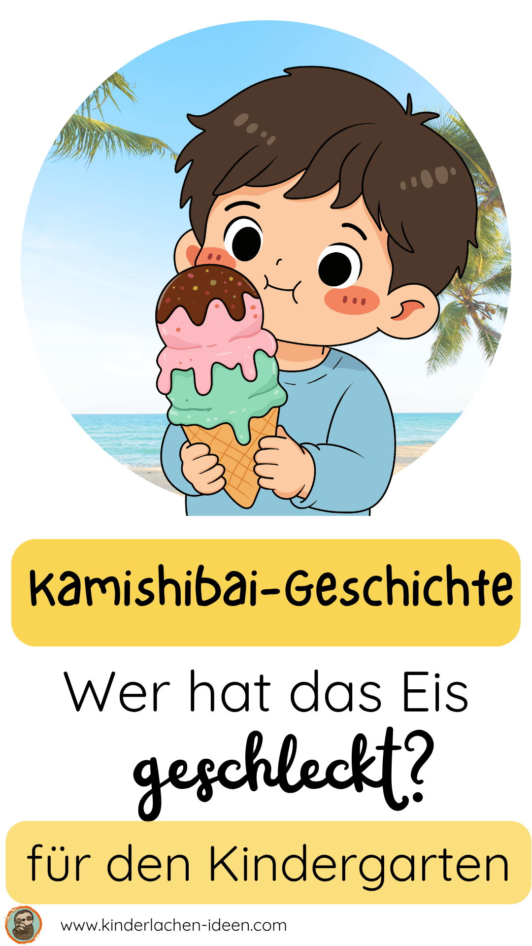 Kamishibai-Geschichte Wer hat das Eis geschleckt für den Kindergarten und die Kita Kamishibai-Geschichte Wer hat das Eis geschleckt für den Kindergarten und die Kita